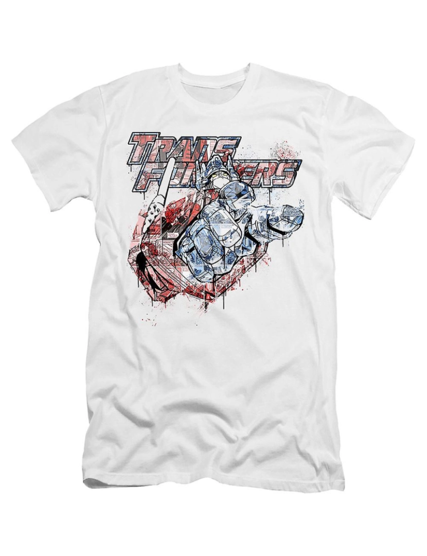 Rockinstone - T-shirt Tinta Spray Optimus Prime Transformadores