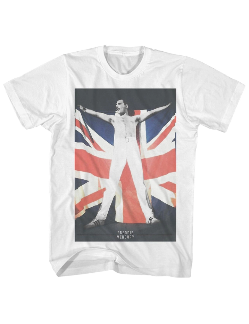 Rockinstone - T-shirt Camisa Queen Freddie Mercury Union Jack Flag Queen