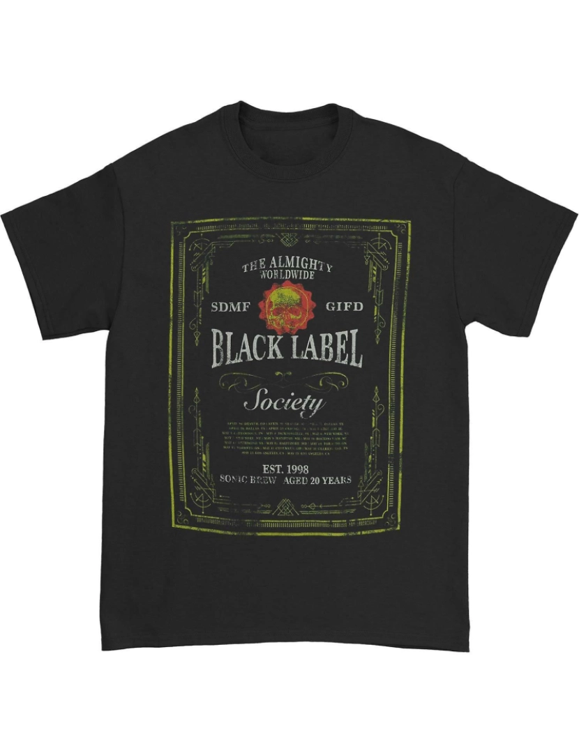 Rockinstone - T-shirt Camiseta Black Label Society BLS com 20 anos de idade