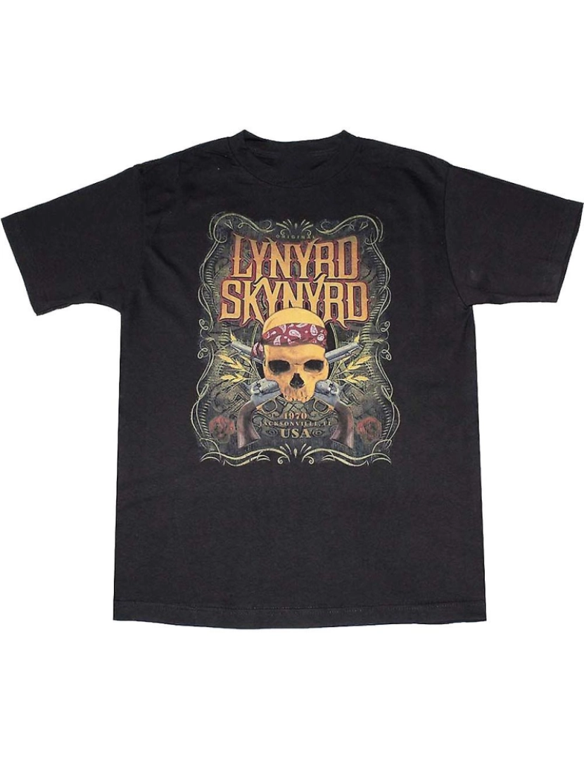 Rockinstone - T-shirt Caveira e armas Lynyrd Skynyrd