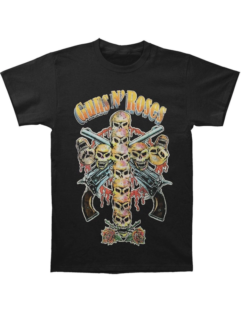 Rockinstone - T-shirt Guns N Roses Skull Cross Anos 80