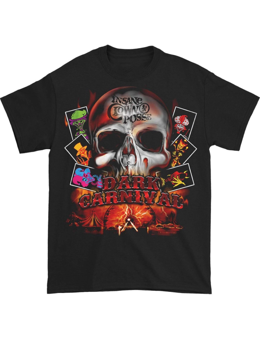 Rockinstone - T-shirt Insane Clown Posse Crânio de carnaval escuro