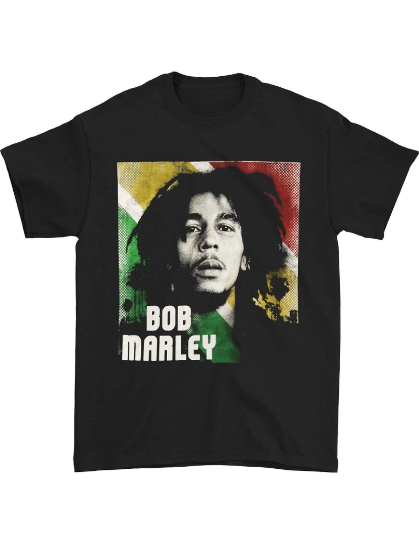 Rockinstone - T-shirt Retrato de Bob Marley Rasta