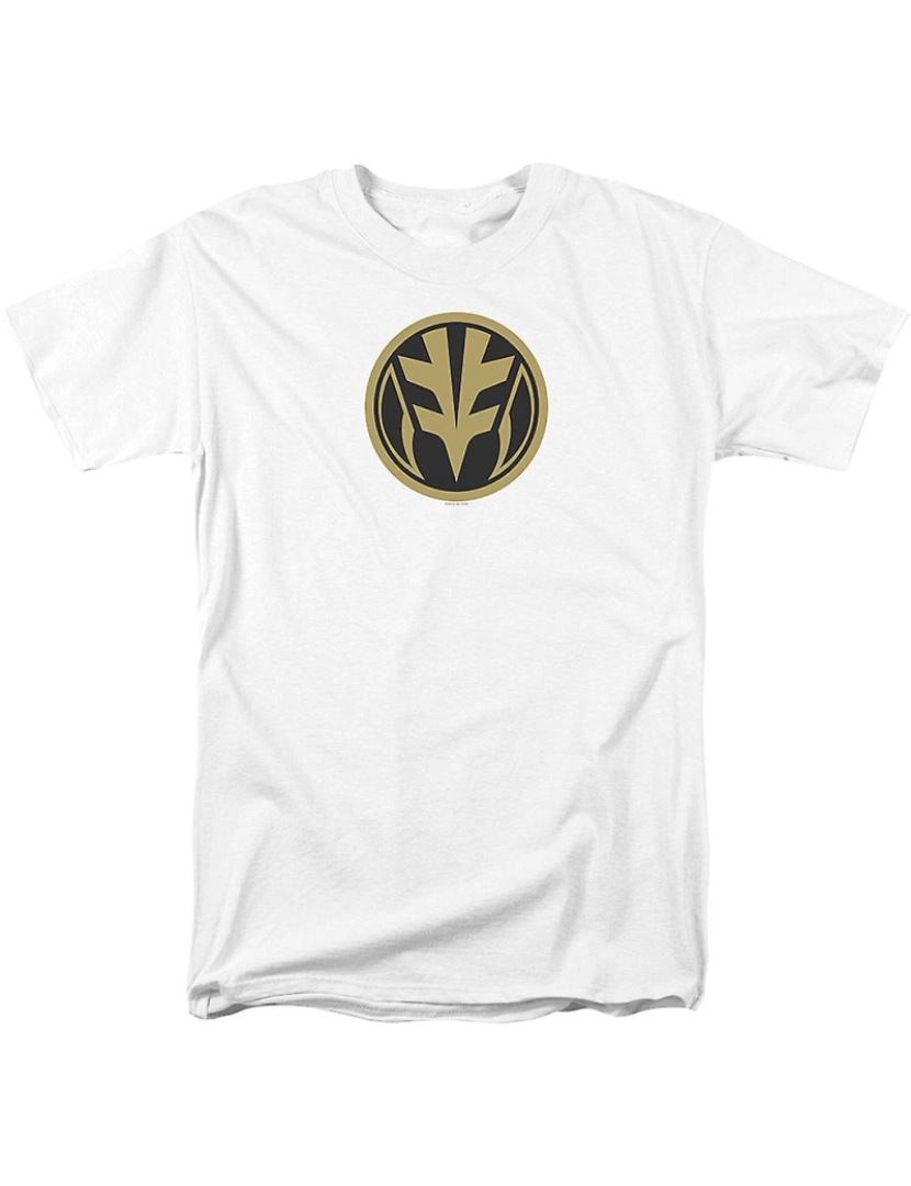 Rockinstone - T-shirt Power Ranger Branco Moeda Mighty Morphin Power Rangers