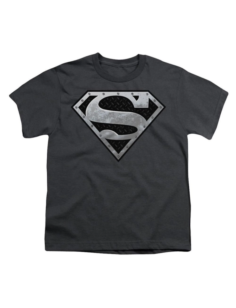 Rockinstone - T-shirt Superman Super Escudo Metálico Juventude