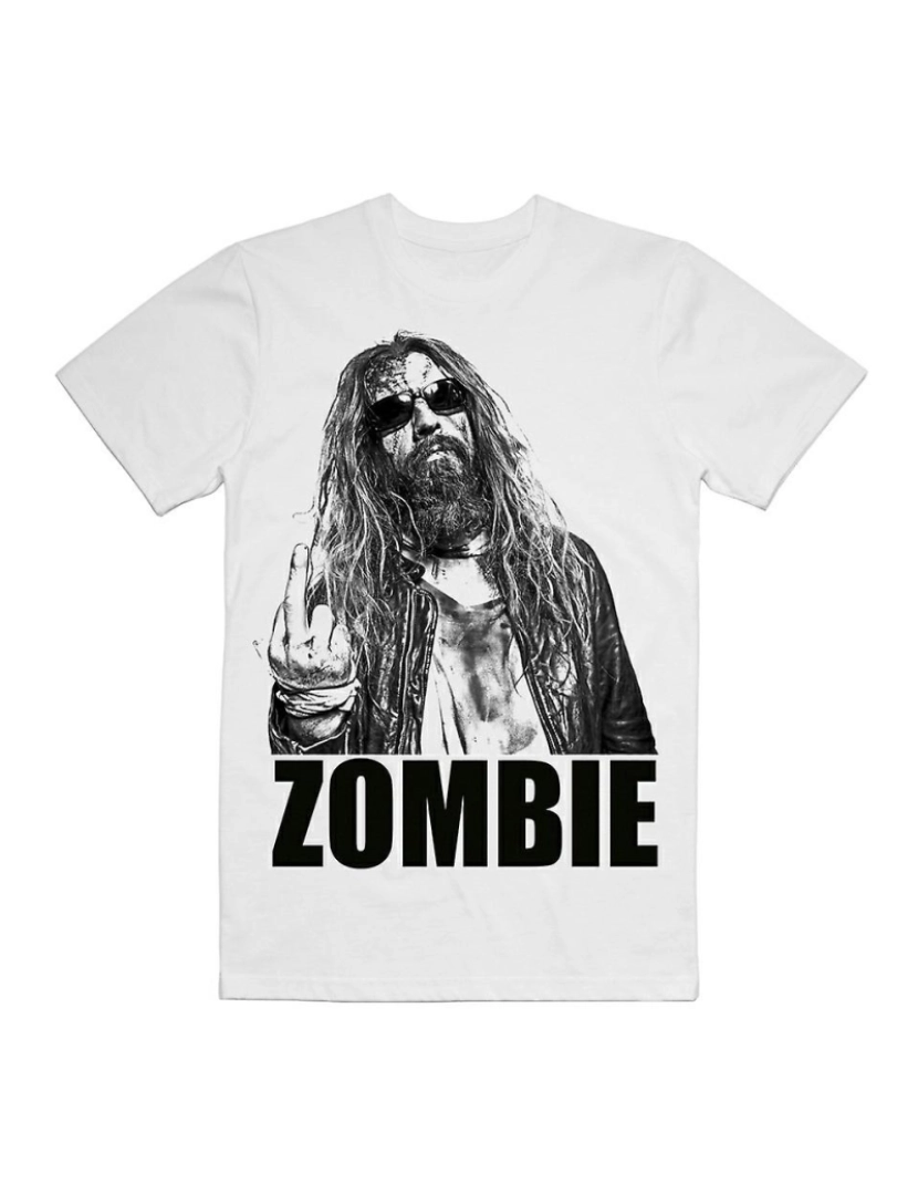 Rockinstone - T-shirt Rob Zombie Zero fode dado sempre branco