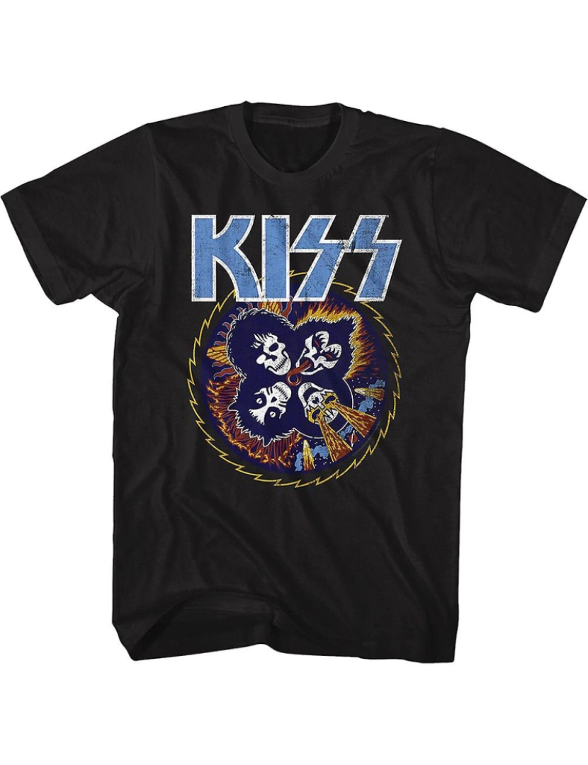 Rockinstone - T-shirt Rock and Roll Over Skulls KISS