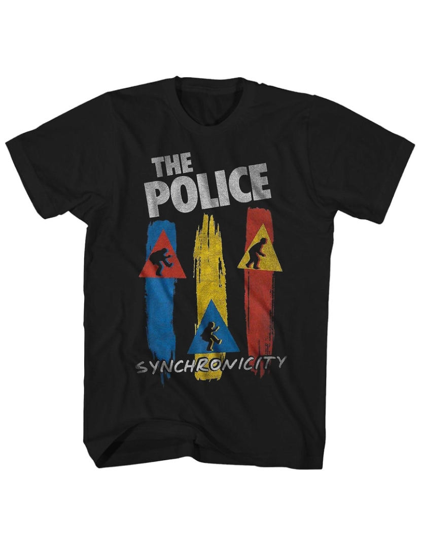 Rockinstone - T-shirt A arte do álbum The Police Synchronicity listra a camisa da polícia