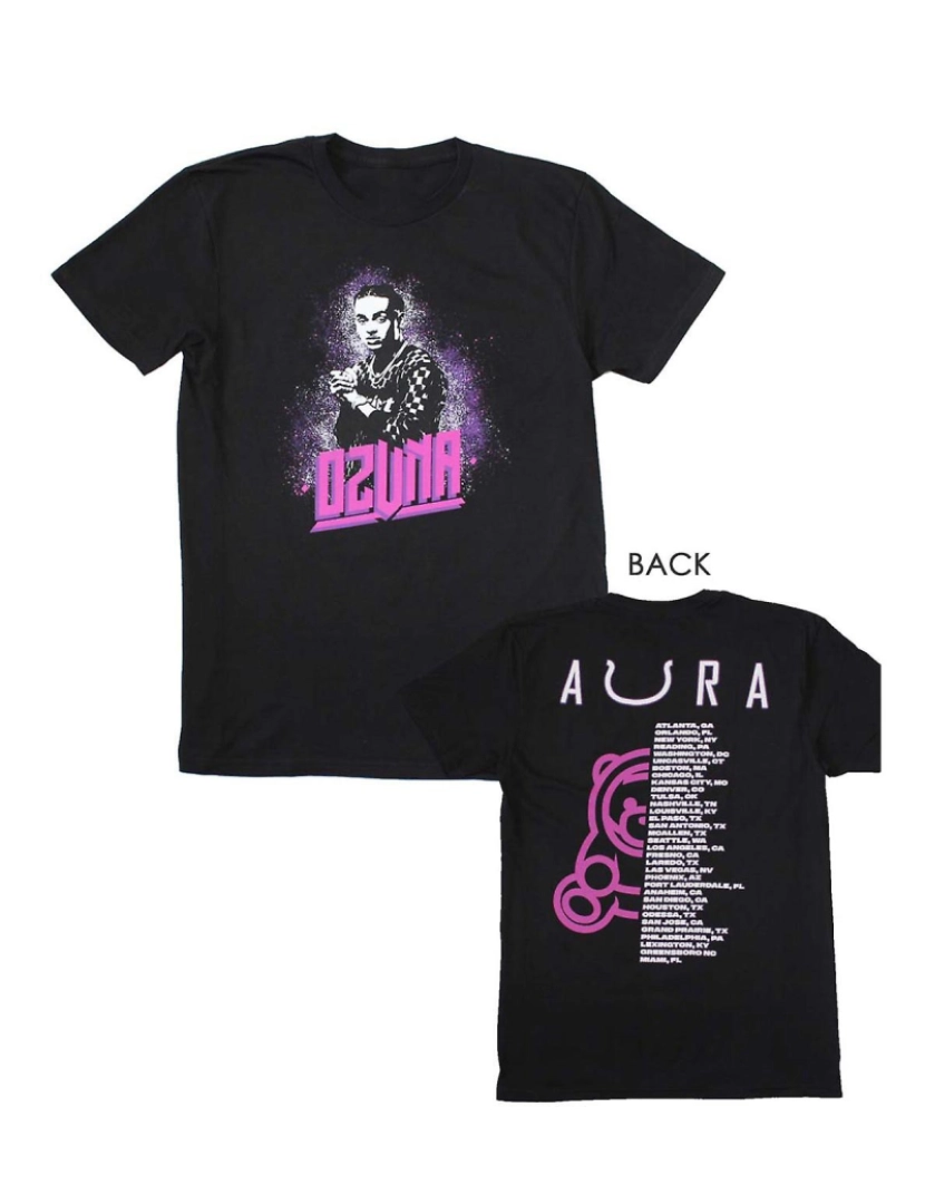 Rockinstone - T-shirt Ozuna Ozuna Aura Tour Preto