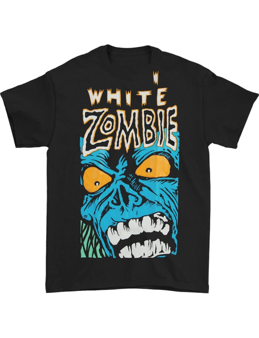 Rockinstone - T-shirt Monstro Azul Zumbi Branco