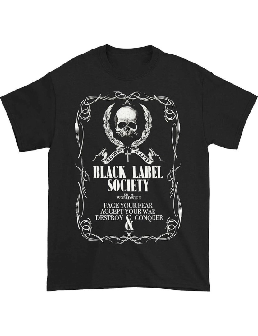 Rockinstone - T-shirt Camiseta Black Label Society Linework Crest