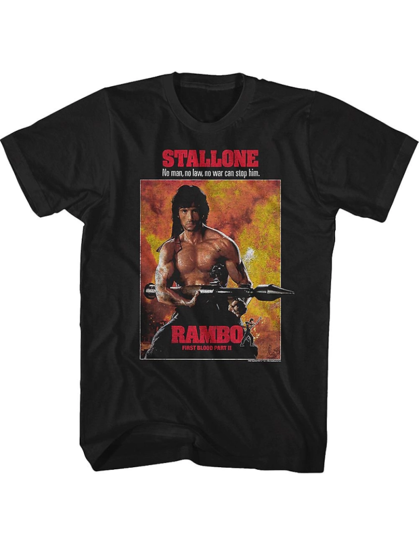 Rockinstone - T-shirt Pôster Rambo do Primeiro Sangue Parte II