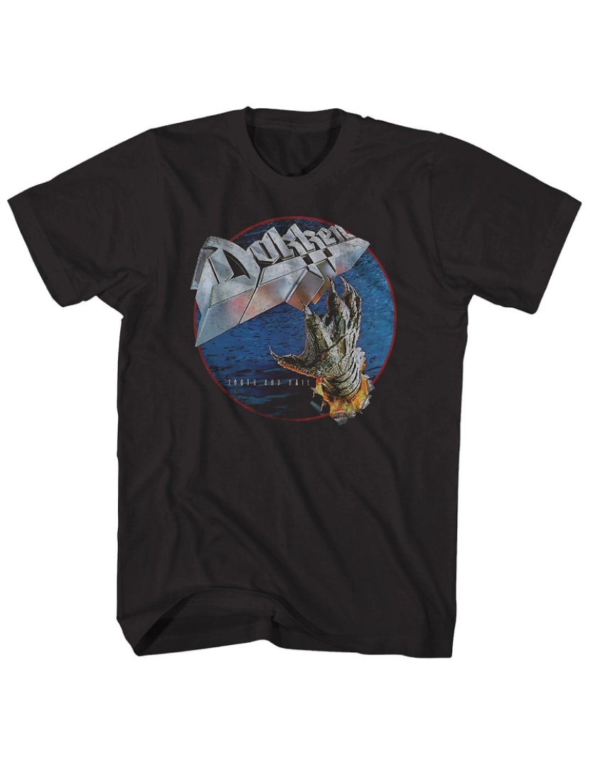 Rockinstone - T-shirt Camisa Dokken com arte do álbum de dentes e unhas Dokken