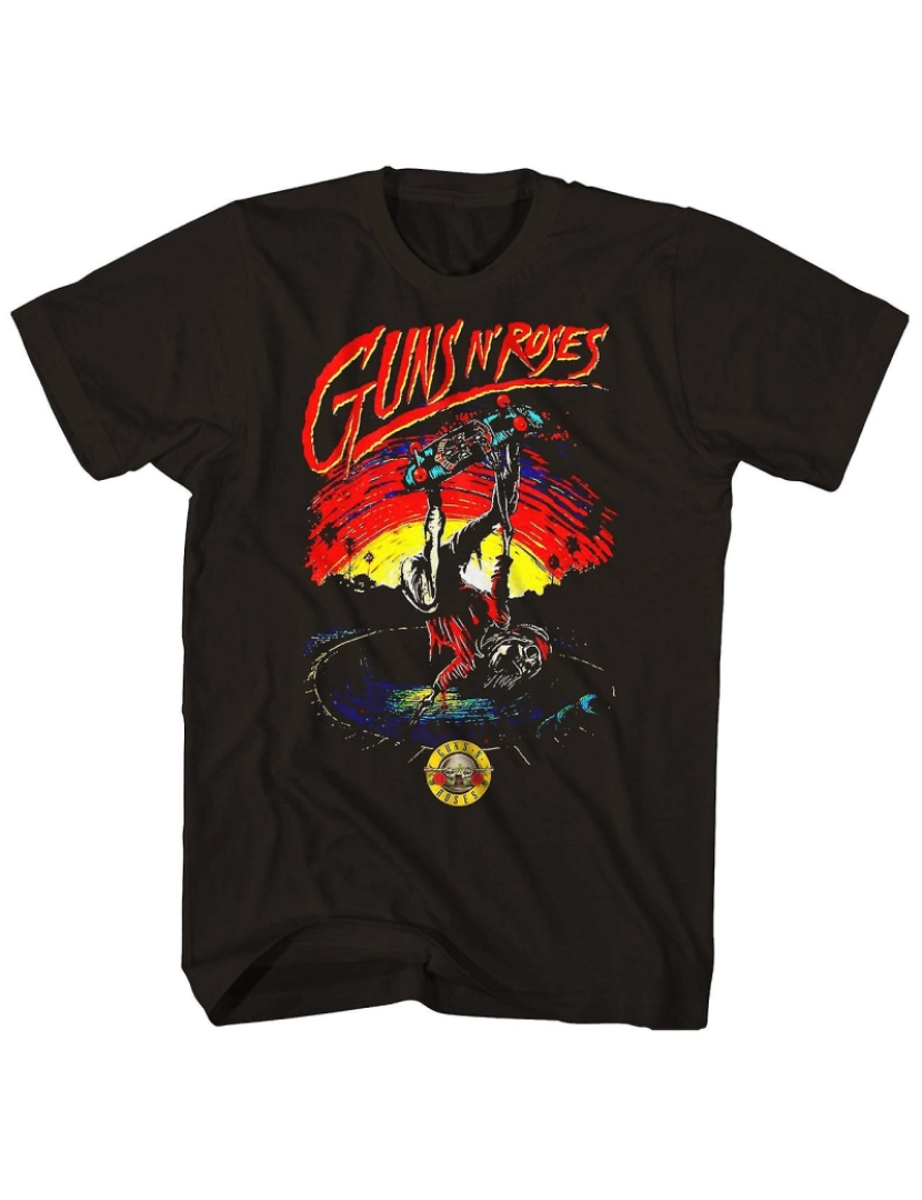 Rockinstone - T-shirt Guns N' Roses Skeleton Skater