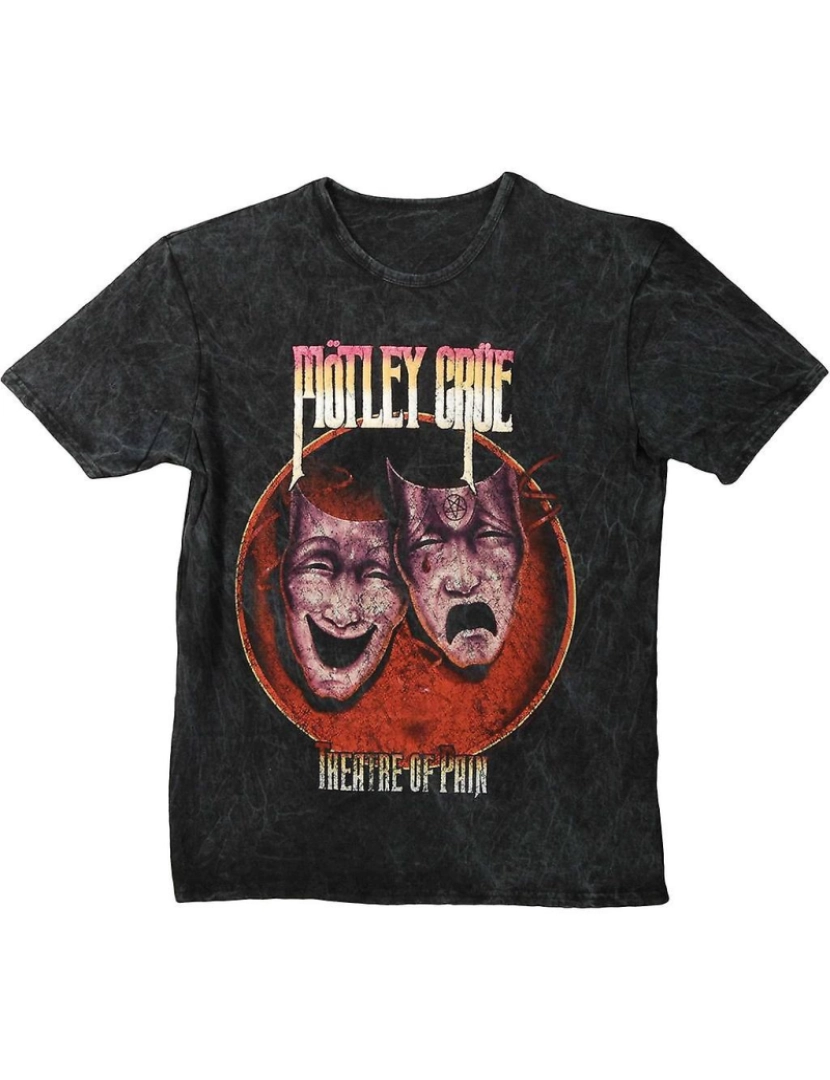 Rockinstone - T-shirt Motley Crue Theatre Of Pain com acabamento Puff Paint