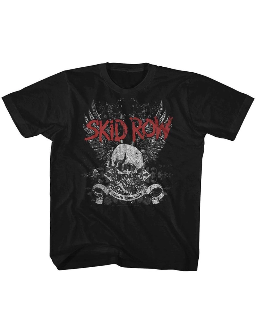 Rockinstone - T-shirt Skid Row Skul & Wings Juventude