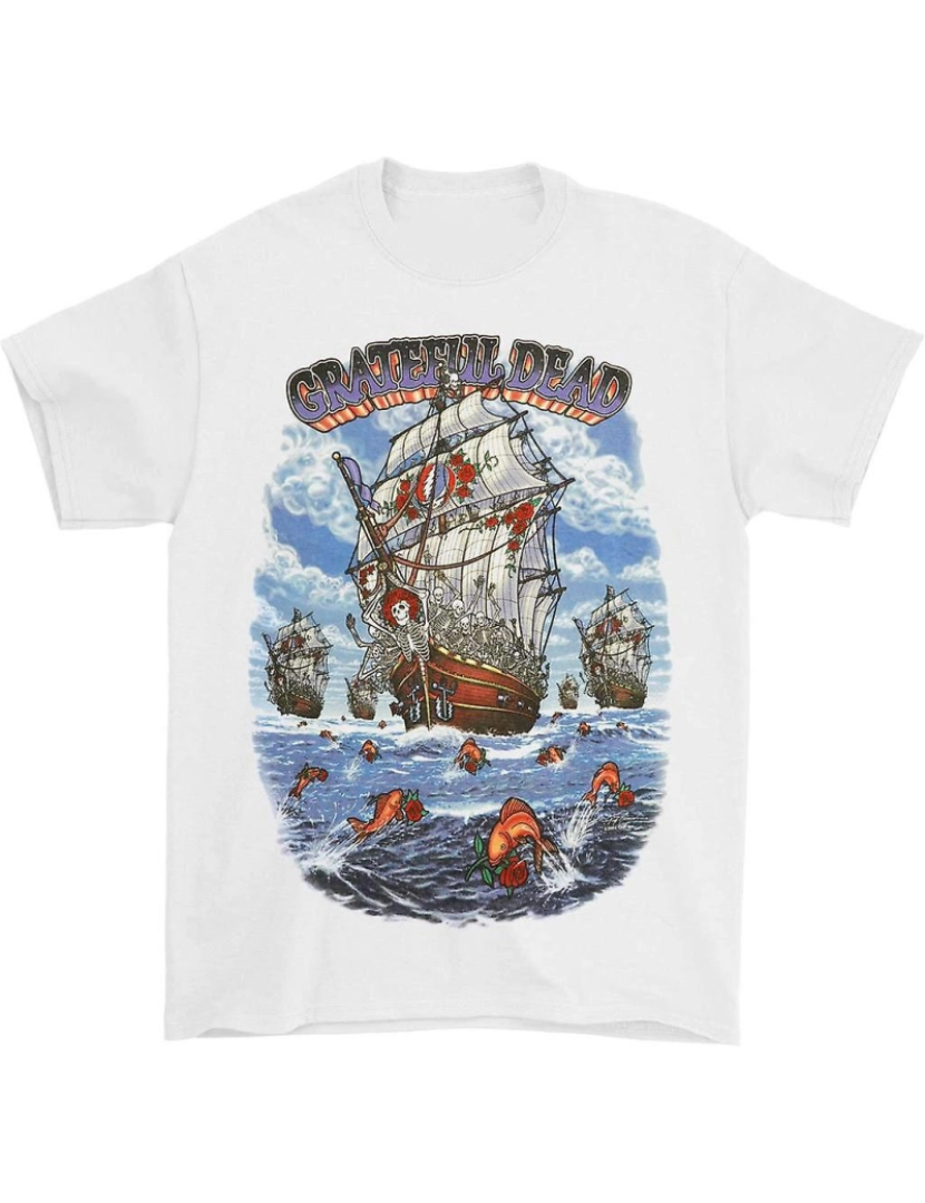 Rockinstone - T-shirt Camiseta branca Grateful Dead Ship Of Fools