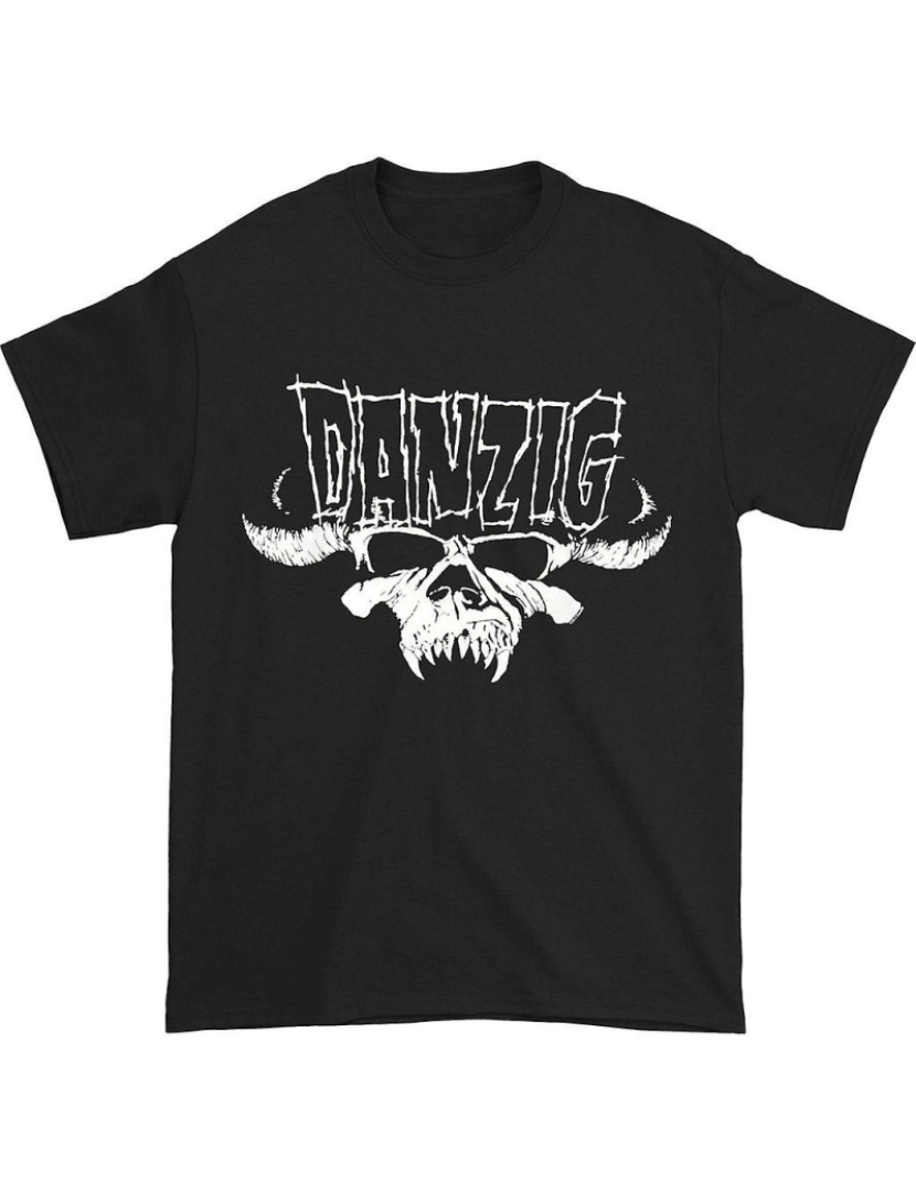 Rockinstone - T-shirt Camiseta masculina regular Danzig Skull & Logo