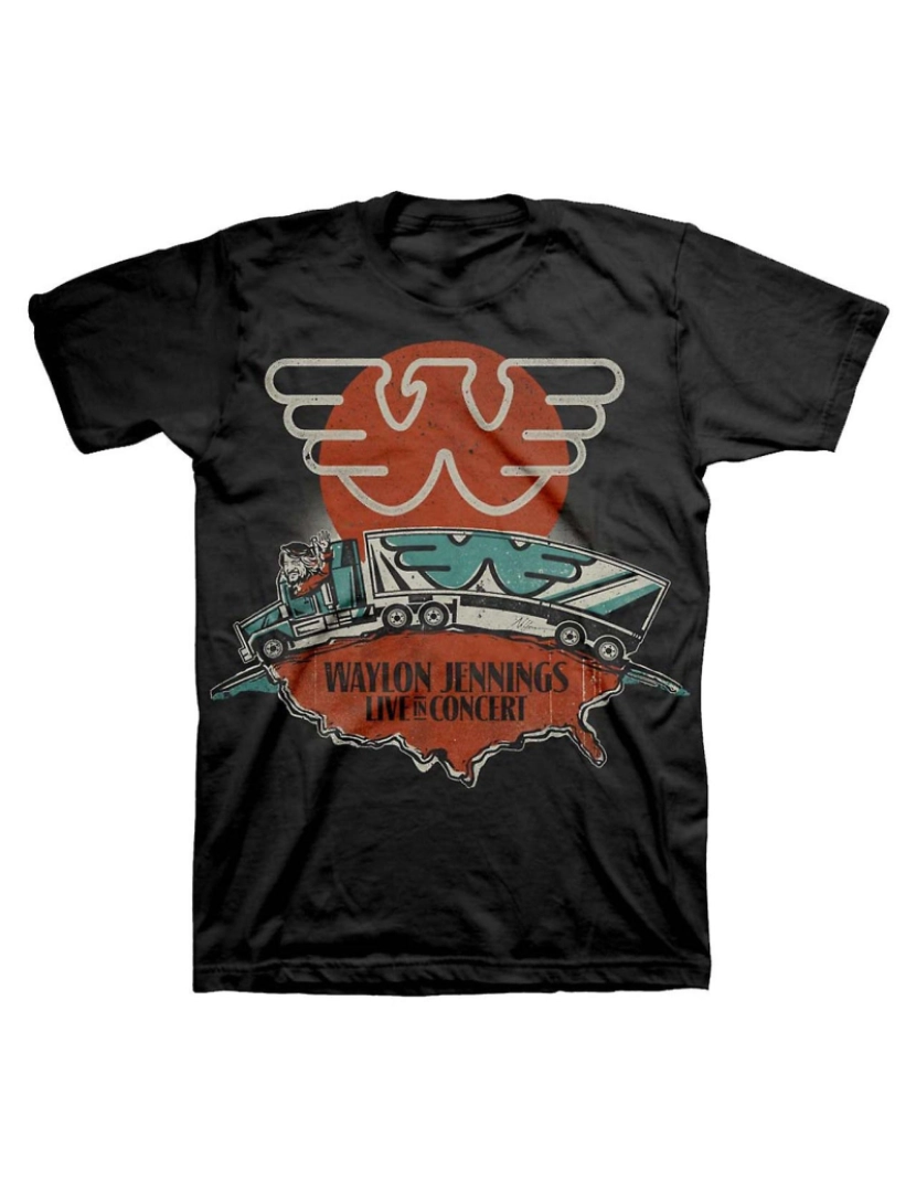 Rockinstone - T-shirt Waylon Jennings Waylon Jennings ao vivo