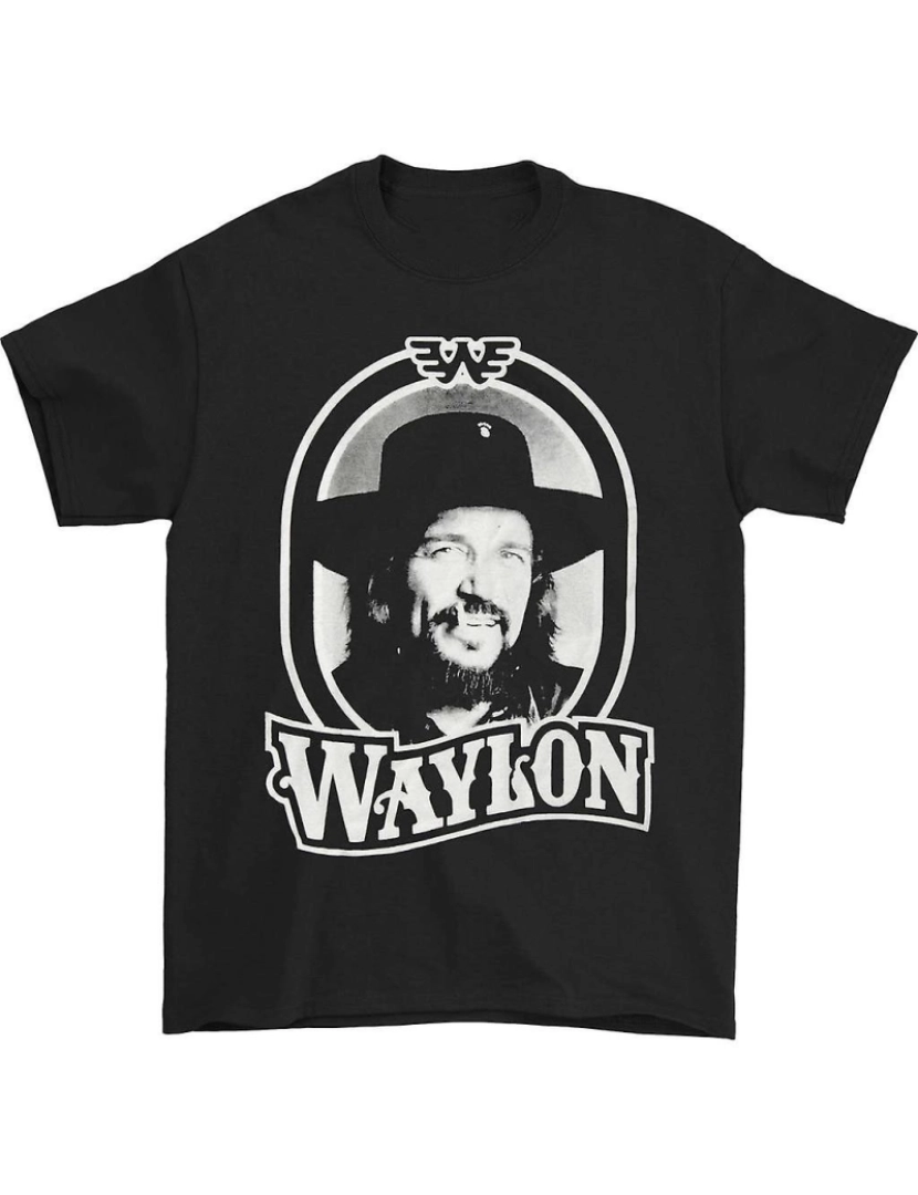 Rockinstone - T-shirt Waylon Jennings Tour 79 Preto