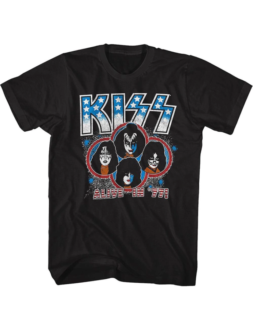 Rockinstone - T-shirt Vivo em 77 KISS