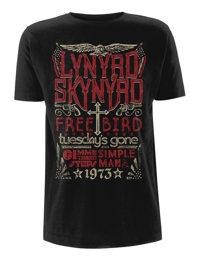 Rockinstone - T-shirt Êxitos de Lynyrd Skynyrd Freebird 1973