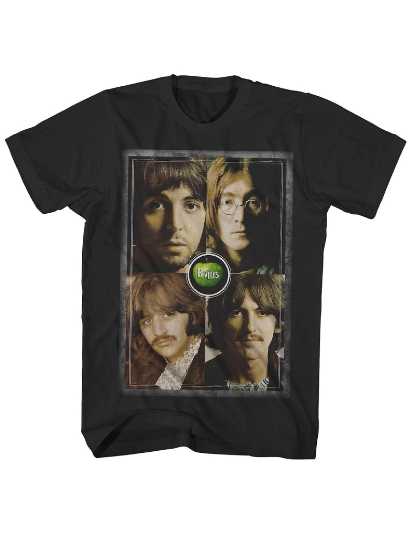 Rockinstone - T-shirt Retratos do álbum branco dos Beatles Camiseta The Beatles