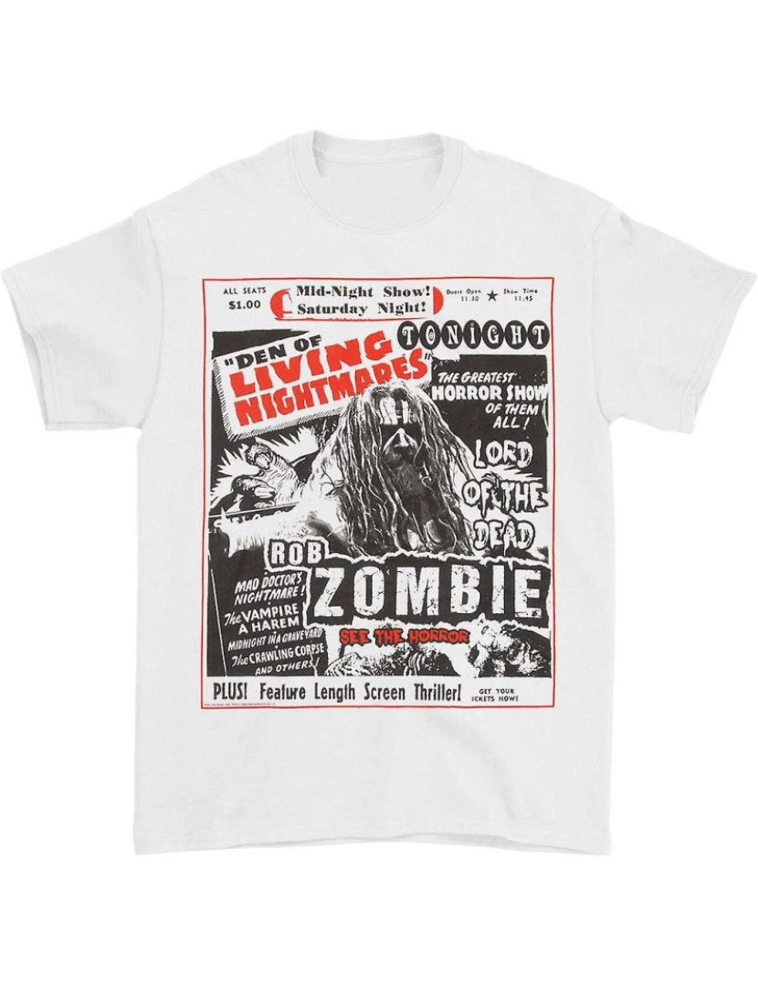 Rockinstone - T-shirt Rob Zombie Den Of Living Pesadelos