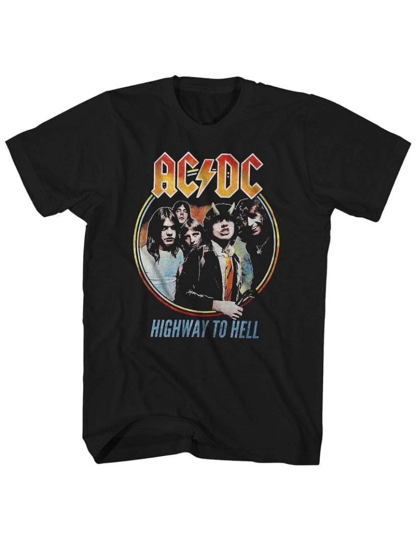 Rockinstone - T-shirt Camisa AC/DC Highway To Hell Emblema AC/DC