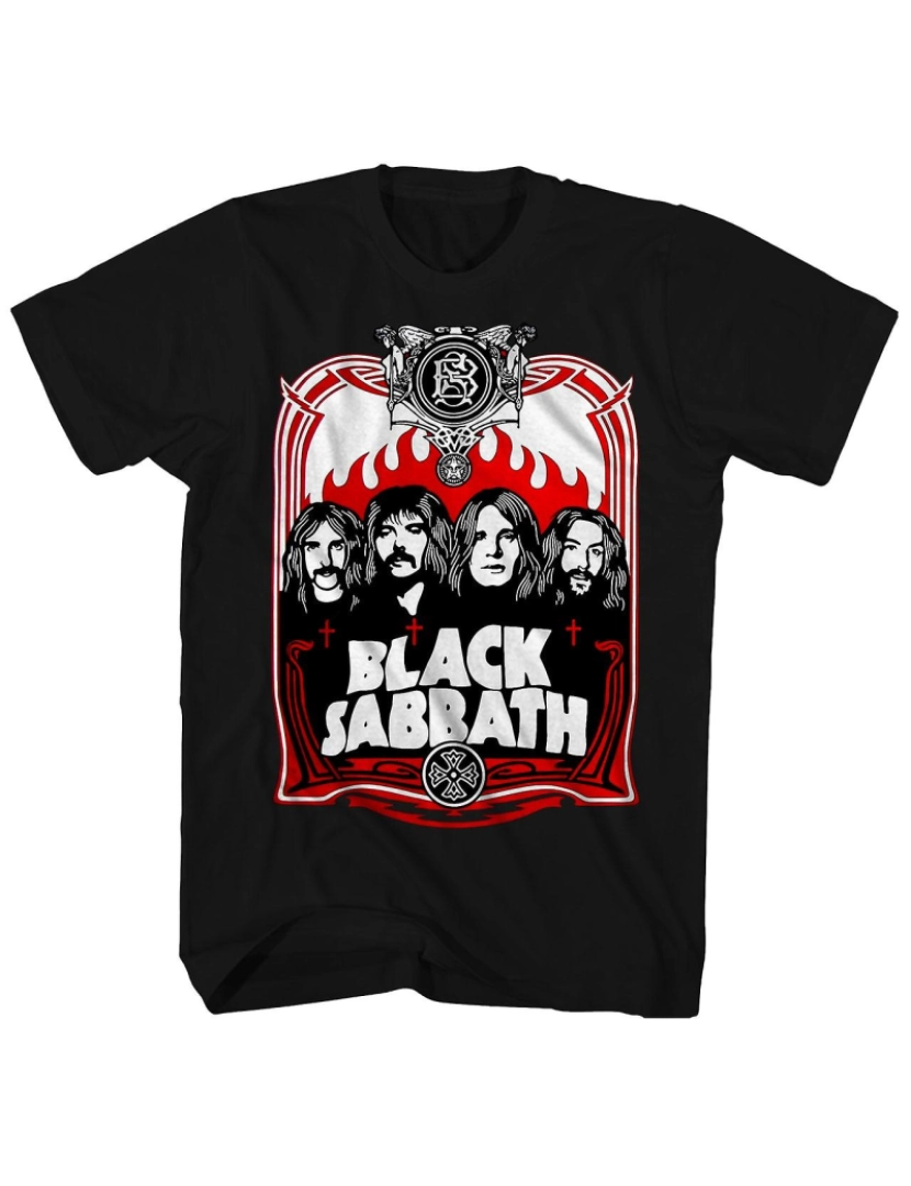 Rockinstone - T-shirt Black Sabbath Chamas Vermelhas