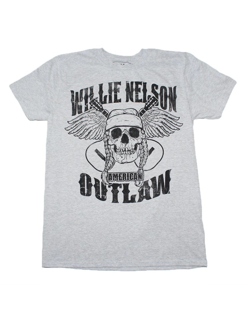 Rockinstone - T-shirt Willie Nelson Willie Nelson Crânio Fora da Lei