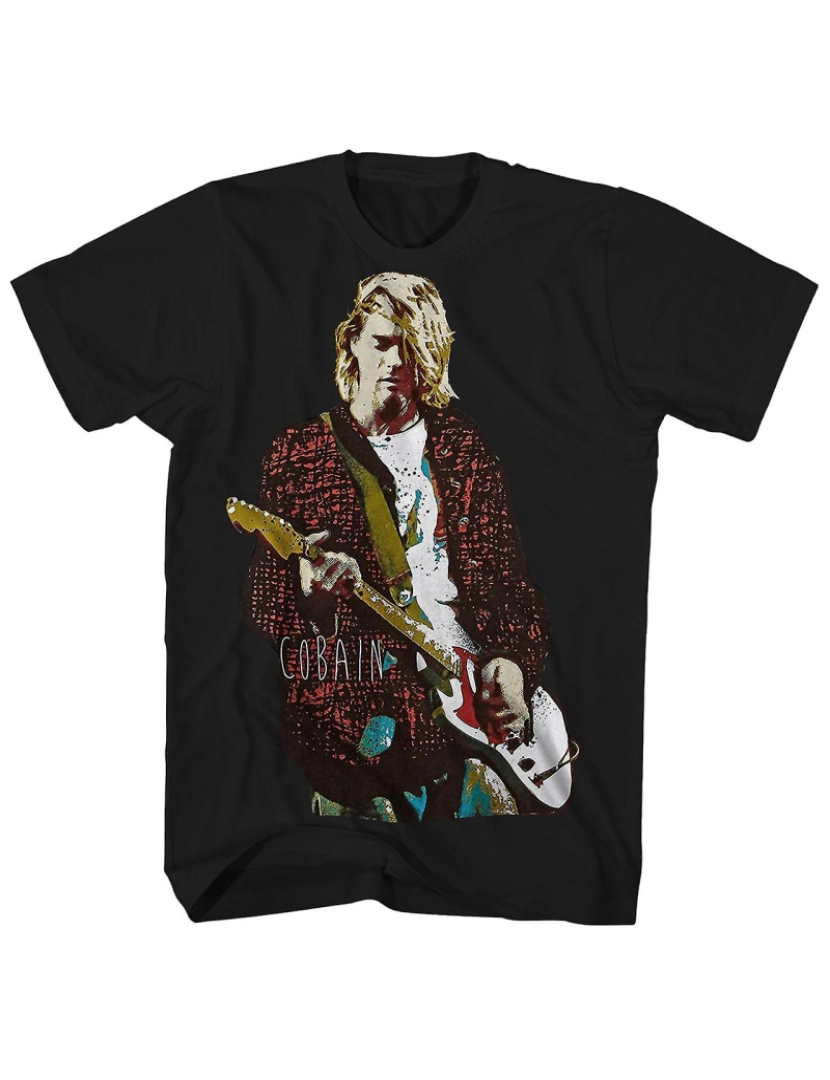 Rockinstone - T-shirt Camisa Nirvana Retrato de Kurt Cobain Nirvana