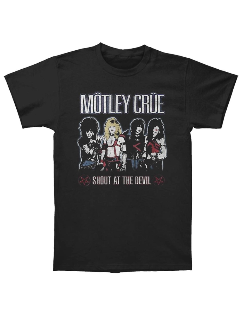 Rockinstone - T-shirt Motley Crue grita para o diabo negro