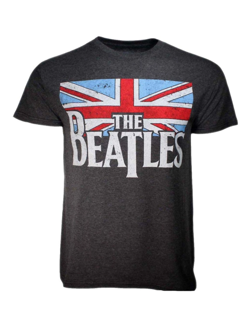 Rockinstone - T-shirt Os Beatles Beatles angustiados com a bandeira britânica