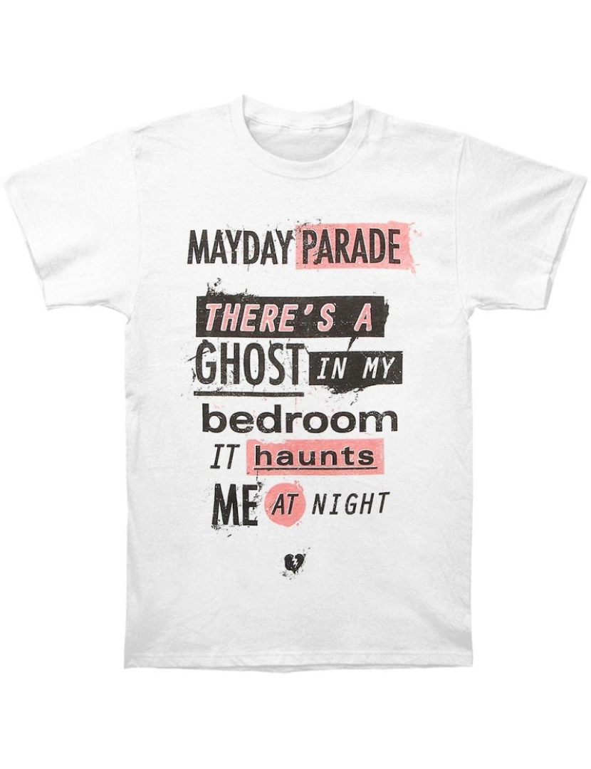 Rockinstone - T-shirt Letra de Fantasmas do Desfile do Mayday