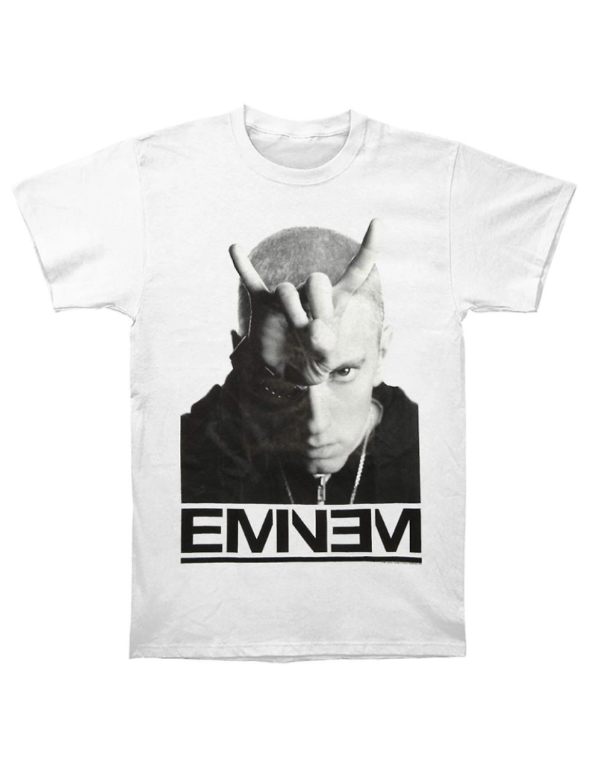 Rockinstone - T-shirt Eminem Chifres Brancos