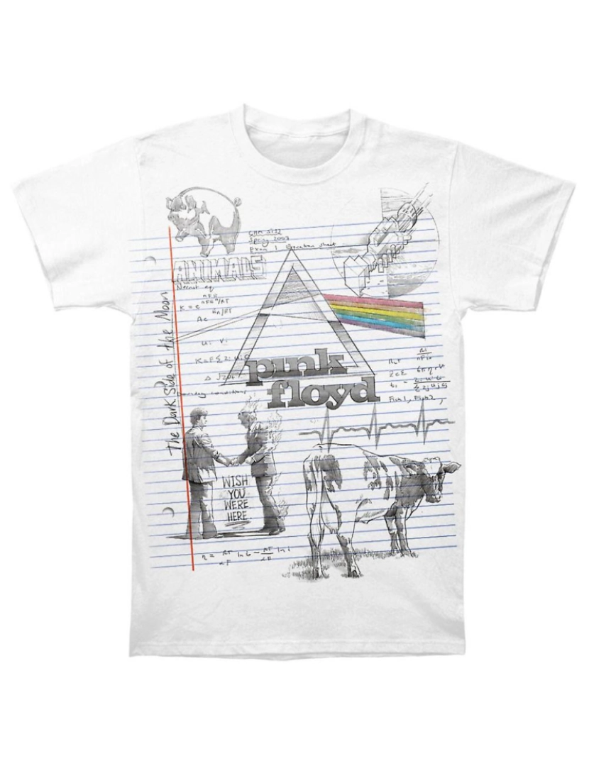 Rockinstone - T-shirt Esboço do Pink Floyd Floyd