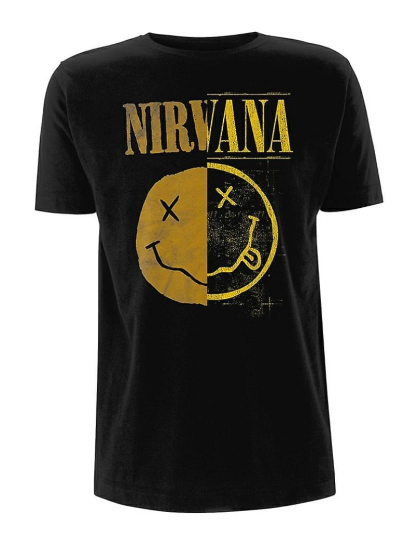 Rockinstone - T-shirt Smiley emendado do Nirvana