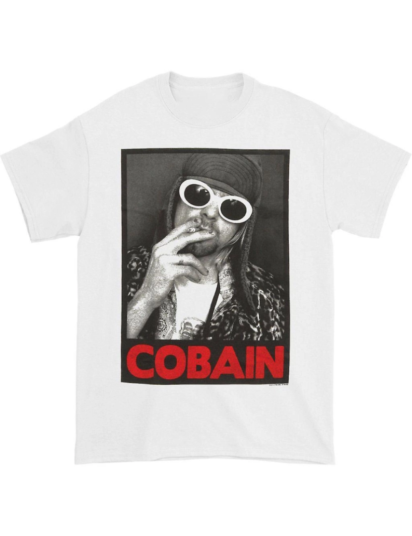 Rockinstone - T-shirt Nirvana Kurt Cobain Smoking Box Photo Camiseta masculina regular