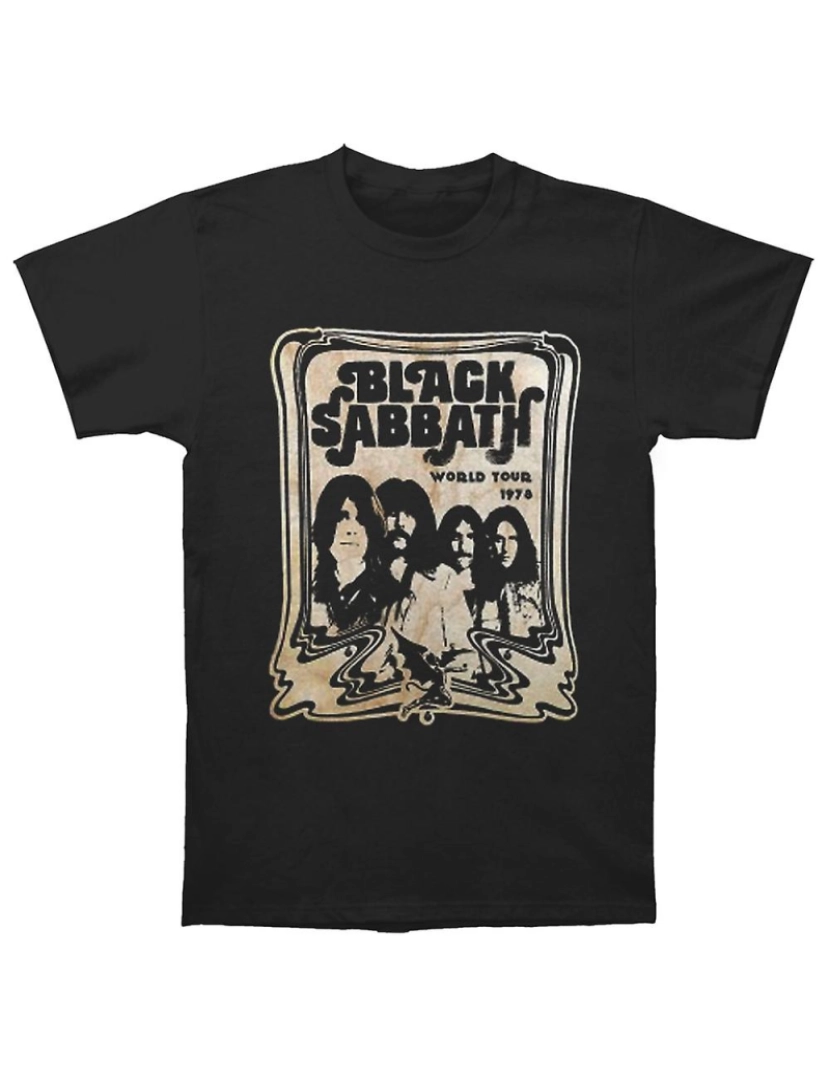 Rockinstone - T-shirt Turnê Mundial do Black Sabbath 78 Preto