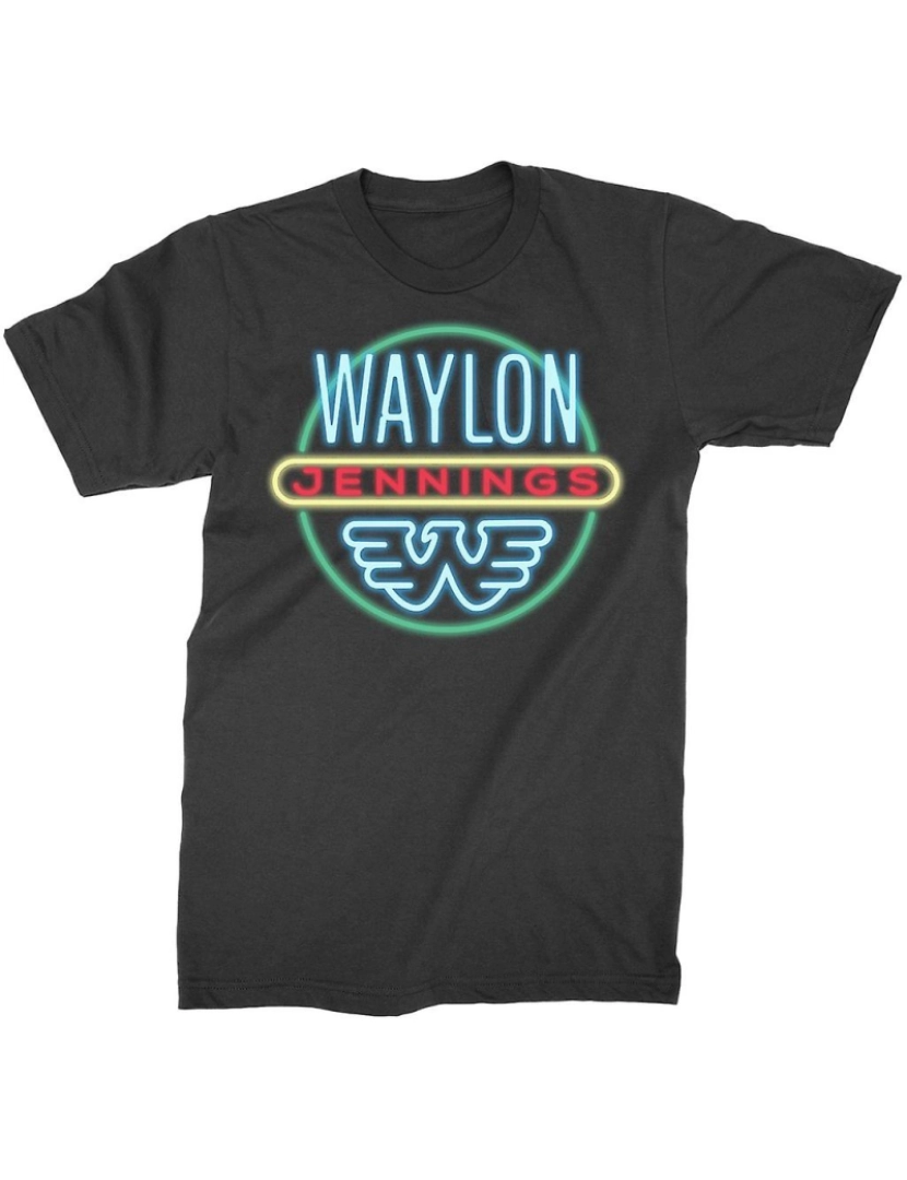 Rockinstone - T-shirt Camiseta Waylon Jennings Neon