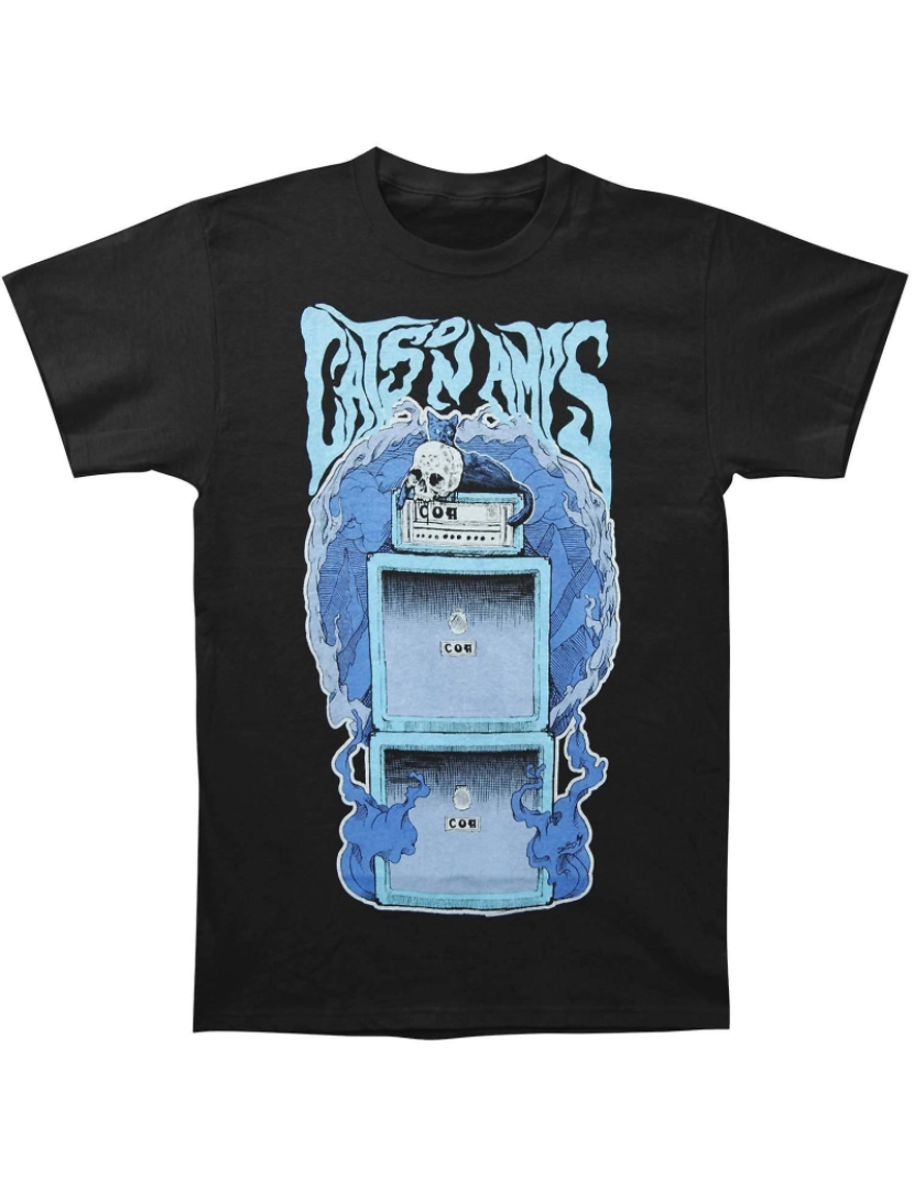 imagem de T-shirt Gatos em amplificadores Blue Doom1