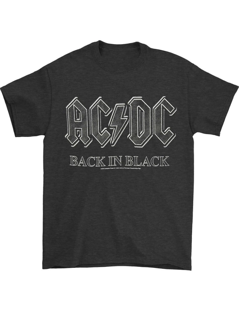 imagem de T-shirt AC/DC de volta em matéria cinza preta1