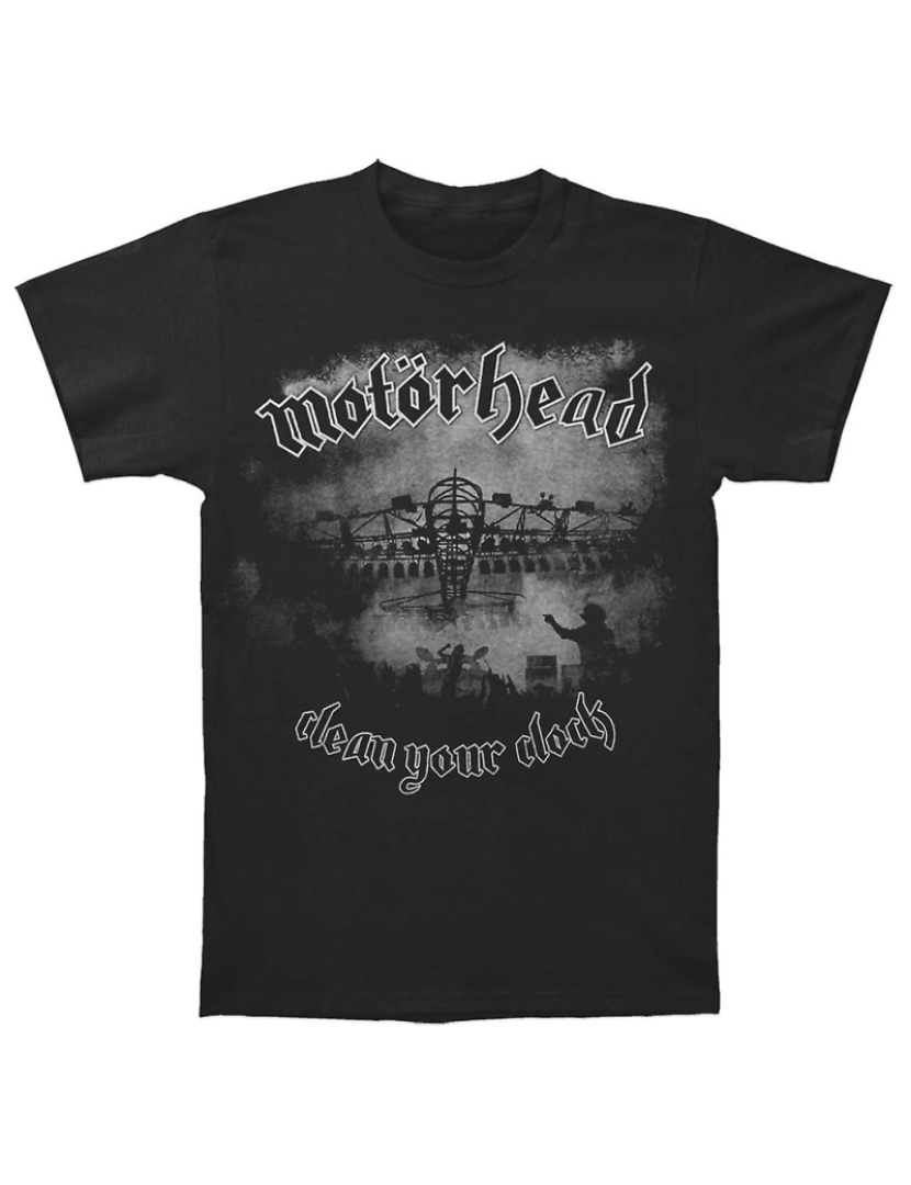 Rockinstone - T-shirt Motorhead limpe seu relógio em preto e branco