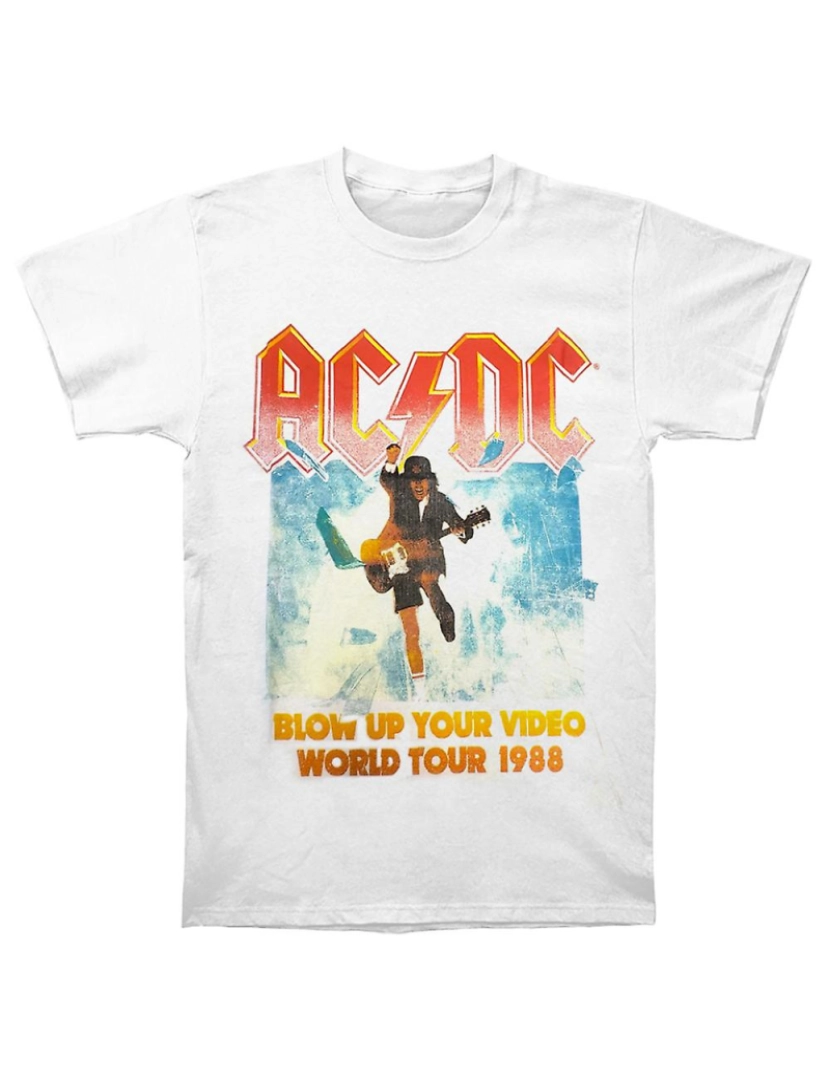 Rockinstone - T-shirt ACDC Exploda Seu Vídeo Branco