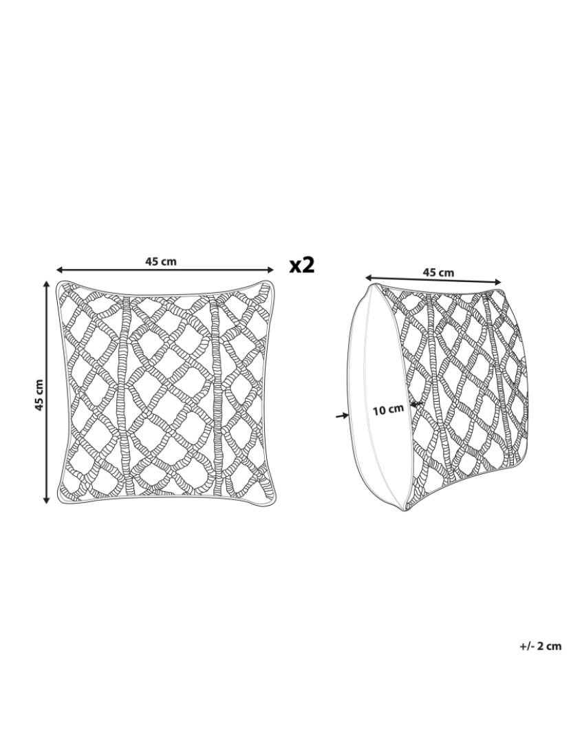 imagem de Conjunto de 2 almofadas decorativas azuis 45 x 40 cm de macramé em estilo boho e retro acessórios de decorações2