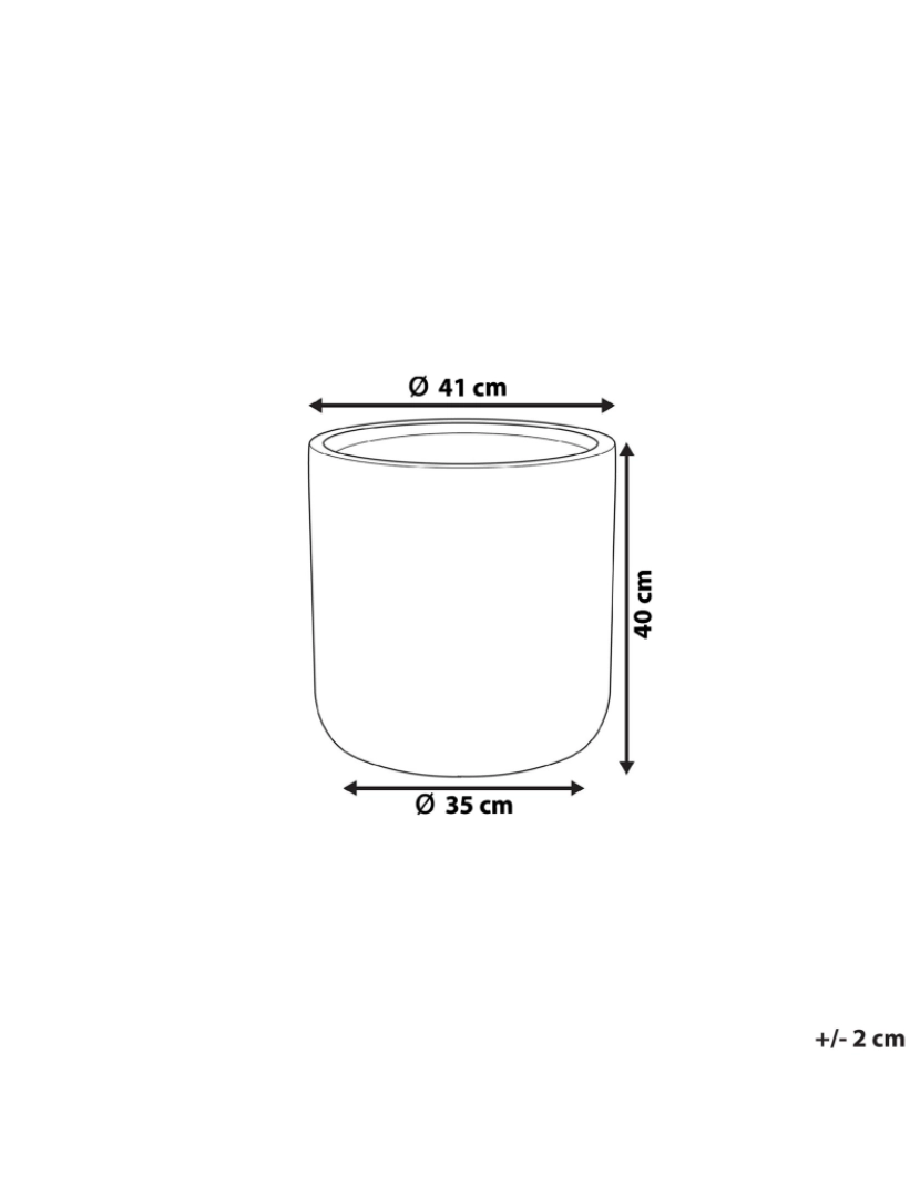 imagem de Vaso de plantas cinzento em fibra de argila redondo 42 x 42 x 42 cm resistente às intempéries2