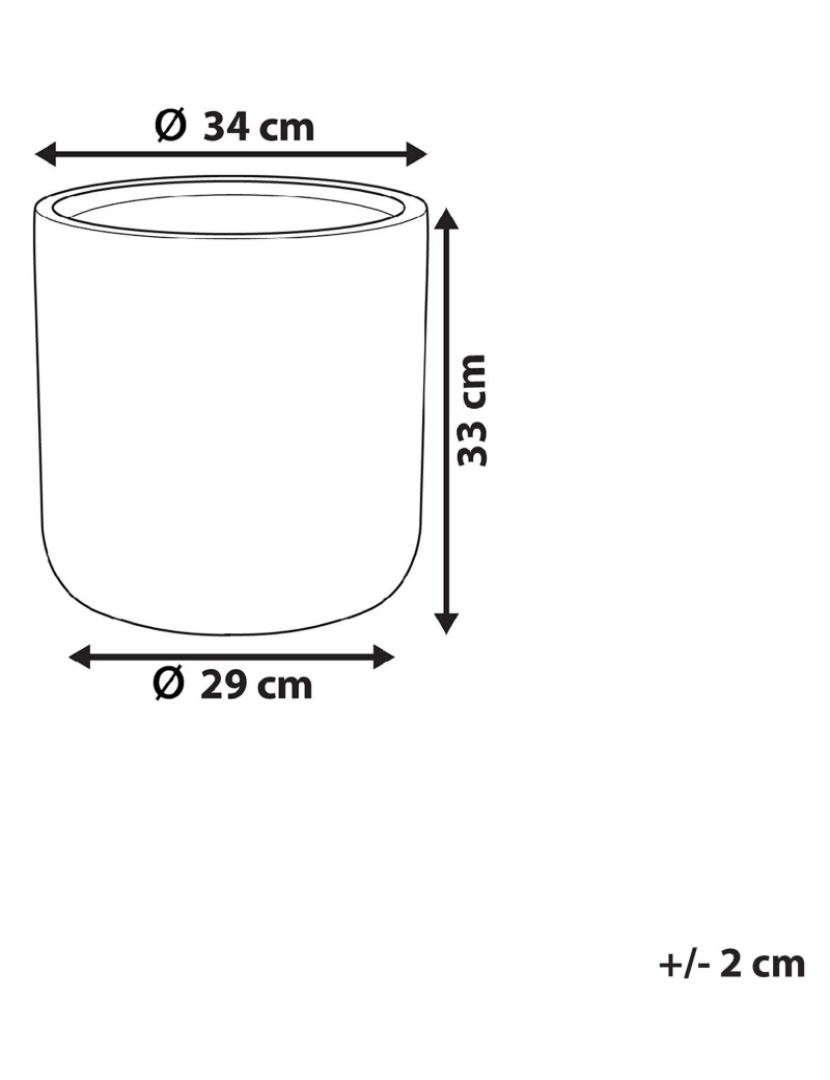 imagem de Vaso de plantas cinzento em fibra de argila redondo 34 x 34 x 33 cm resistente às intempéries2