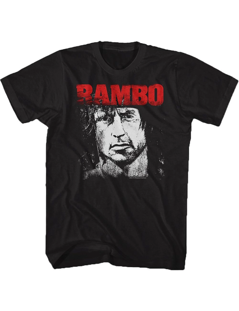 Rockinstone - T-shirt Rambo com rosto preto e branco