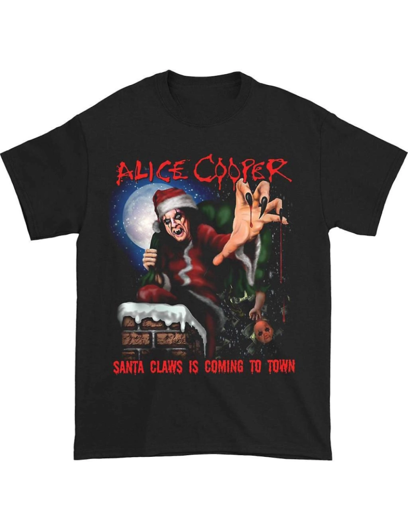 imagem de T-shirt Alice Cooper Papai Noel Garras1